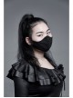 Women Front Three-Dimensional Webbing Black Gothic Mask