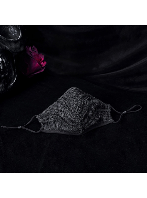 Women Front Three-Dimensional Webbing Black Gothic Mask