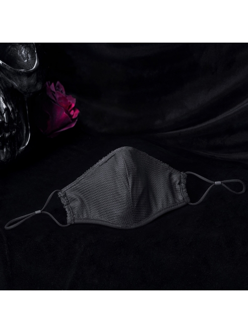 Women Front Three-Dimensional Webbing Black Gothic Mask