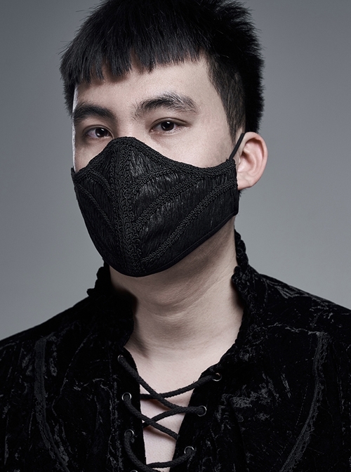 Men Front Three-Dimensional Webbing Black Gothic Mask