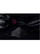 Men Front Splice Lace Mesh Side Lace-Up Wine Red Gothic Velvet Mask