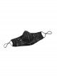 Front Metal Chain Decoration Splice Mesh Black Punk Snake Texture Flocked Mask