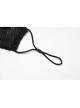 Front Metal Chain Decoration Splice Mesh Black Punk Snake Texture Flocked Mask