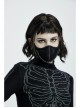 Front Metal Chain Decoration Splice Mesh Black Punk Snake Texture Flocked Mask
