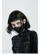 Front Metal Chain Decoration Splice Mesh Black Punk Snake Texture Flocked Mask