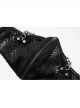 Front Metal Chain Decoration Splice Mesh Black Punk Snake Texture Flocked Mask