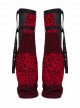 Metal Buckle Strap Red Punk Leopard Cashmere Leg Sleeve