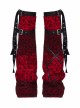 Metal Buckle Strap Red Punk Leopard Cashmere Leg Sleeve