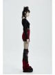 Metal Buckle Strap Red Punk Leopard Cashmere Leg Sleeve