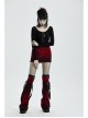 Metal Buckle Strap Red Punk Leopard Cashmere Leg Sleeve