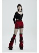 Metal Buckle Strap Red Punk Leopard Cashmere Leg Sleeve