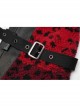 Metal Buckle Strap Red Punk Leopard Cashmere Leg Sleeve