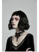 Front Huge Ruby Pendant Lace Decals Metal Chain Decoration Black Gothic Necklace