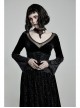 Front Huge Ruby Pendant Lace Decals Metal Chain Decoration Black Gothic Necklace