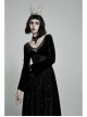 Front Huge Ruby Pendant Lace Decals Metal Chain Decoration Black Gothic Necklace