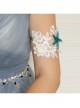 Fashion Leisure Travel Beach White Gold Lace Pearl Flowers Starfish Shell Conch Arm Ring Bracelet