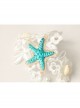 Fashion Leisure Travel Beach White Gold Lace Pearl Flowers Starfish Shell Conch Arm Ring Bracelet
