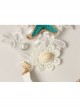 Fashion Leisure Travel Beach White Gold Lace Pearl Flowers Starfish Shell Conch Arm Ring Bracelet