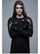 Metal Buckle Lace-Up Decoration Black Punk Half-Finger Knit Gloves