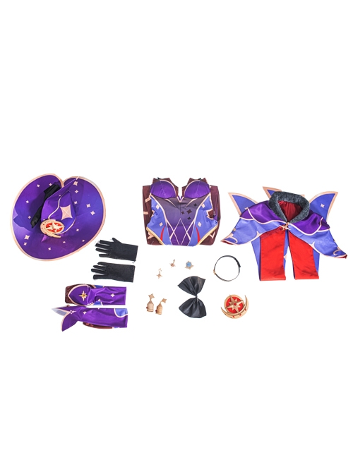 Genshin Impact Astologis Mona Maggistus Halloween Game Cosplay Costume Full Set