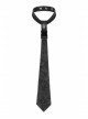 Metal Skull Decoration Black Punk Tie