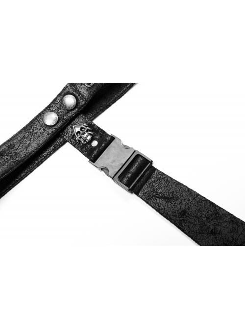 Metal Skull Decoration Black Punk Tie
