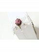 Vintage Baroque Fashion White Lace Pearl Pink Rose Crystal Female Bride Bridesmaid With Ring Bracelet