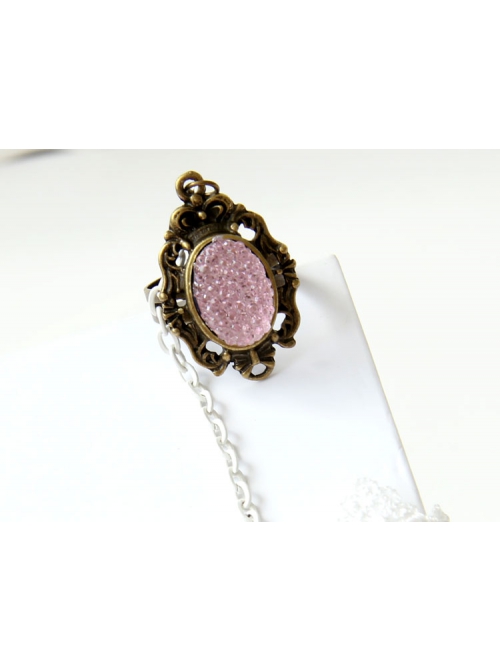 Vintage Baroque Fashion White Lace Pearl Pink Rose Crystal Female Bride Bridesmaid With Ring Bracelet