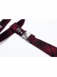 Metal Skull Decoration Red Plaid Punk Tie