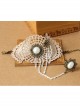 Fashion Golden Lace White Pearl Chain Exaggerated Retro Palace Style Band Ring Bracelet