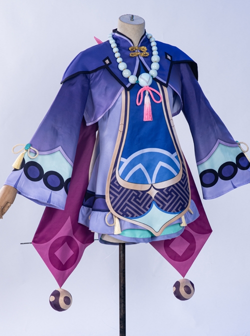 Genshin Impact Qiqi Cute Zombie Halloween Game Cosplay Costume Full Set