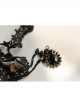 Gothic Retro Black Lace Flower Diamond All-match Fashion Female Double Short Necklace