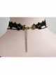 Gothic Retro Black Lace Flower Diamond All-match Fashion Female Double Short Necklace