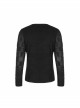 Metal Buckle Collar Long Sleeve Broken Holes Black Punk Dark Texture T-Shirt