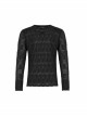 Metal Buckle Collar Long Sleeve Broken Holes Black Punk Dark Texture T-Shirt