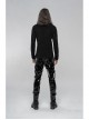 Metal Buckle Collar Long Sleeve Broken Holes Black Punk Dark Texture T-Shirt