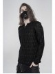 Metal Buckle Collar Long Sleeve Broken Holes Black Punk Dark Texture T-Shirt