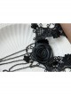 Gothic Punk Fashion Lolita Retro Black Lace Rose Flower Tassel Choker