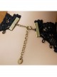 Gothic Punk Fashion Lolita Retro Black Lace Rose Flower Tassel Choker