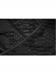 V-Neck Short Sleeve Back Waist Bandage Black Punk Broken Holes Knit Shoer T-Shirt