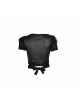 V-Neck Short Sleeve Back Waist Bandage Black Punk Broken Holes Knit Shoer T-Shirt
