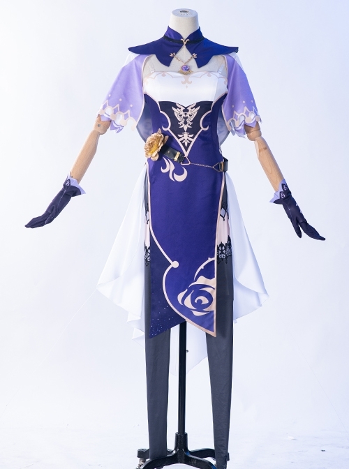 Genshin Impact Mondstadt Librarian Lisa Halloween Game Cosplay Costume Full Set
