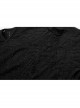 High Collar Shoulder Hollow-Out Front Lace-Up Flare Sleeve Black Gothic Knit T-Shirt