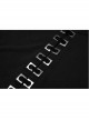 Round Collar Front Metal Square Eyelets Decoration Long Sleeve Black Punk Short Tight T-Shirt