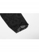 Black Punk Skull Texture Print Broken Holes Knit T-Shirt