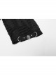 Black Punk Skull Texture Print Broken Holes Knit T-Shirt