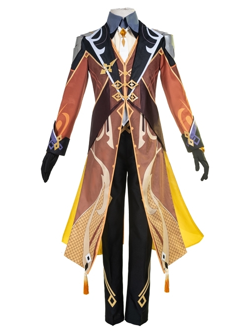 Genshin Impact Morax Zhongli Halloween Game Cosplay Costume Full Set
