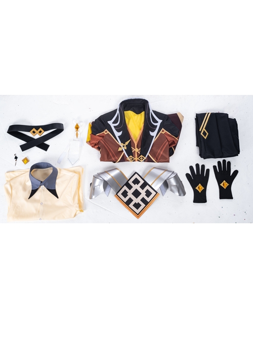 Genshin Impact Morax Zhongli Halloween Game Cosplay Costume Full Set