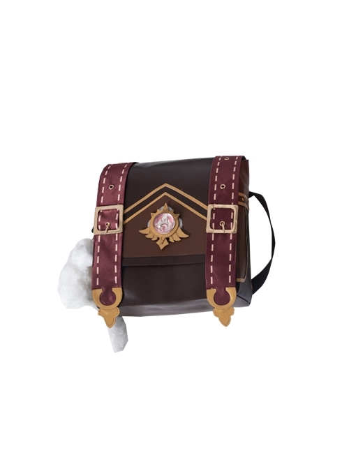 Genshin Impact Klee Red Initial Clothing Halloween Game Cosplay Accessories Brown Backpack