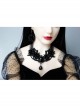 Gothic Retro Fashion Victorian Black Exaggerated Lace Diamond Halloween Necklace